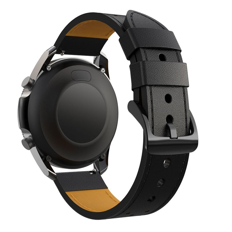 Fantastisk Samsung Galaxy Watch 3 (45mm) Ægte læder Rem - Sort#serie_2