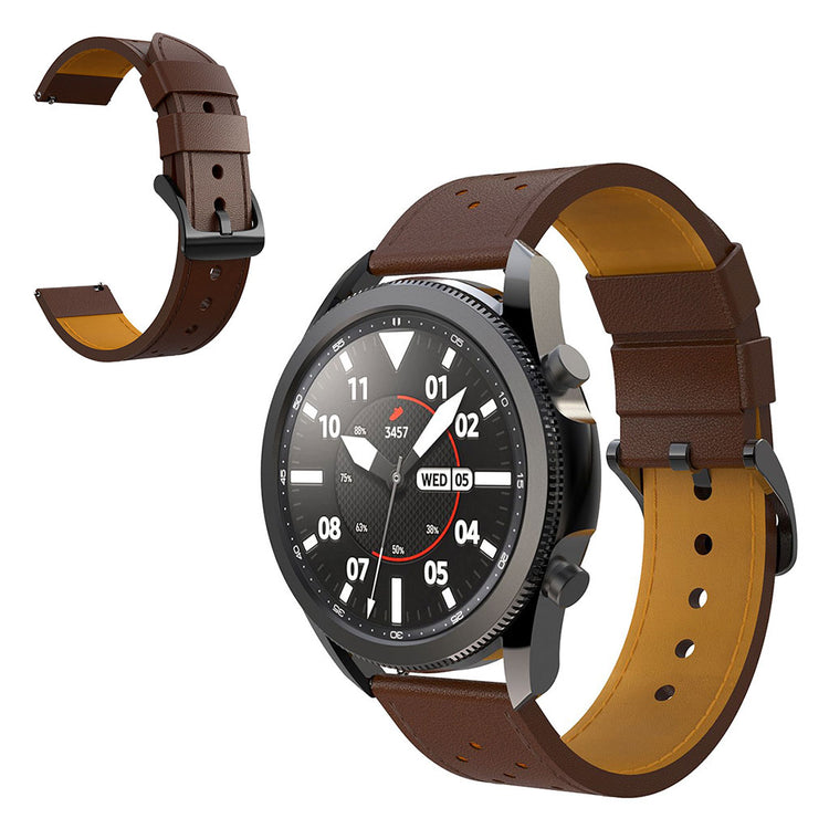 Fantastisk Samsung Galaxy Watch 3 (45mm) Ægte læder Rem - Brun#serie_3