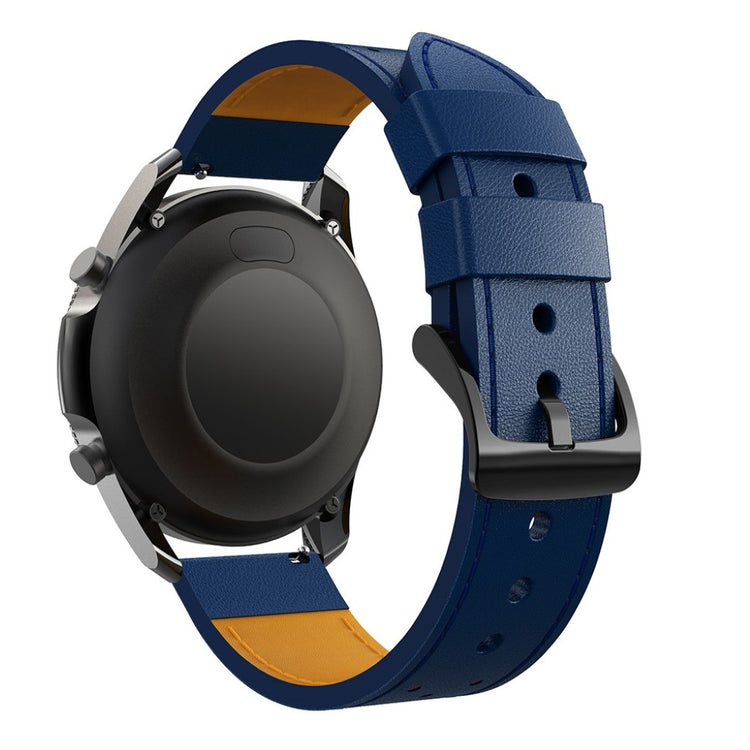 Fantastisk Samsung Galaxy Watch 3 (45mm) Ægte læder Rem - Blå#serie_4
