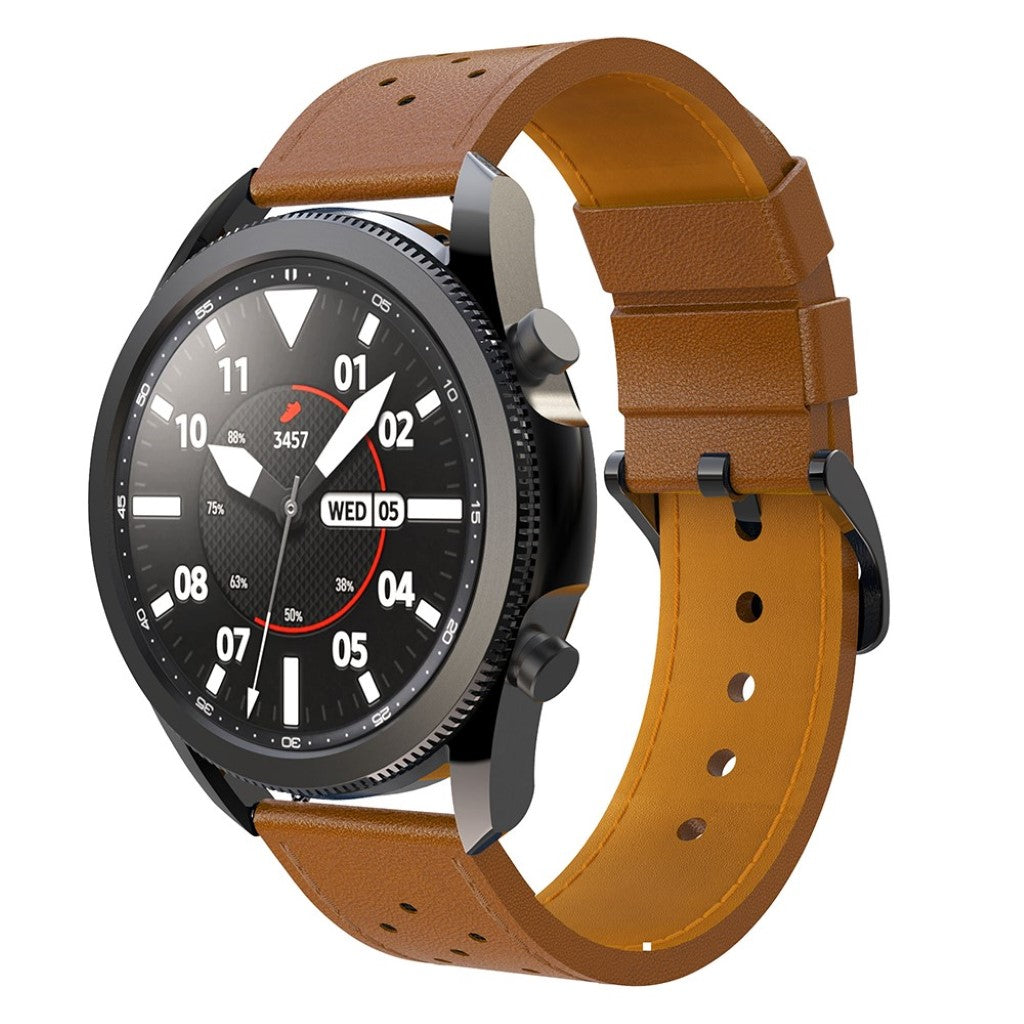 Fantastisk Samsung Galaxy Watch 3 (45mm) Ægte læder Rem - Brun#serie_5