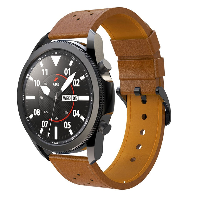 Fantastisk Samsung Galaxy Watch 3 (45mm) Ægte læder Rem - Brun#serie_5