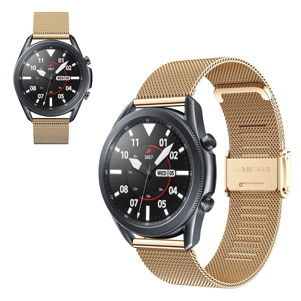 Helt vildt hårdfør Samsung Galaxy Watch 3 (45mm) Metal Rem - Guld#serie_039