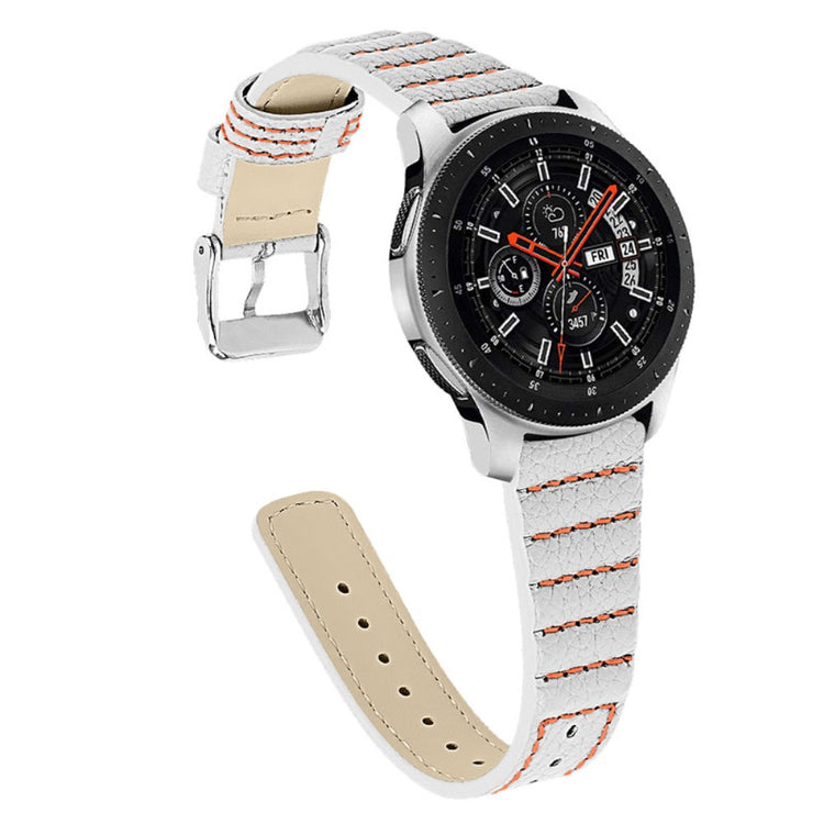  Samsung Galaxy Watch 3 (45mm) / Samsung Galaxy Watch (46mm) Ægte læder Rem - Hvid#serie_6