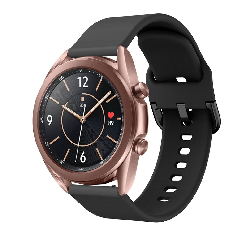 Helt vildt godt Samsung Galaxy Watch 3 (41mm) Silikone Rem - Sort#serie_1