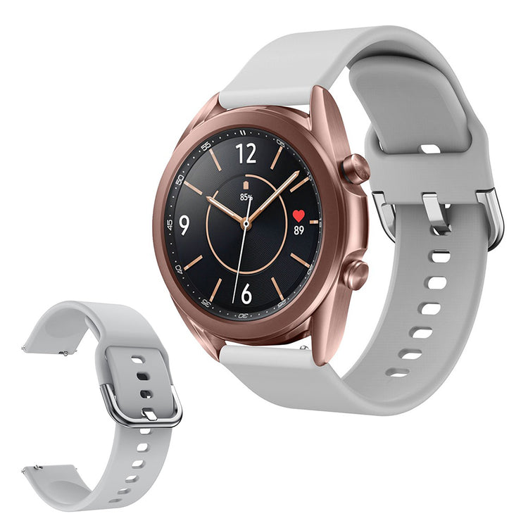 Helt vildt godt Samsung Galaxy Watch 3 (41mm) Silikone Rem - Sølv#serie_6