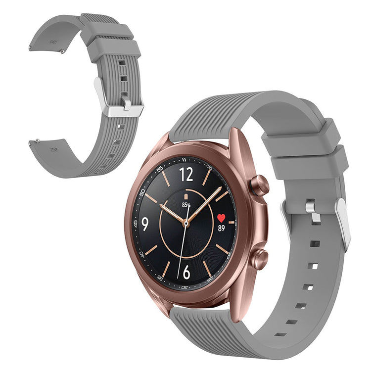 Rigtigt pænt Samsung Galaxy Watch 3 (41mm) Silikone Rem - Sølv#serie_5