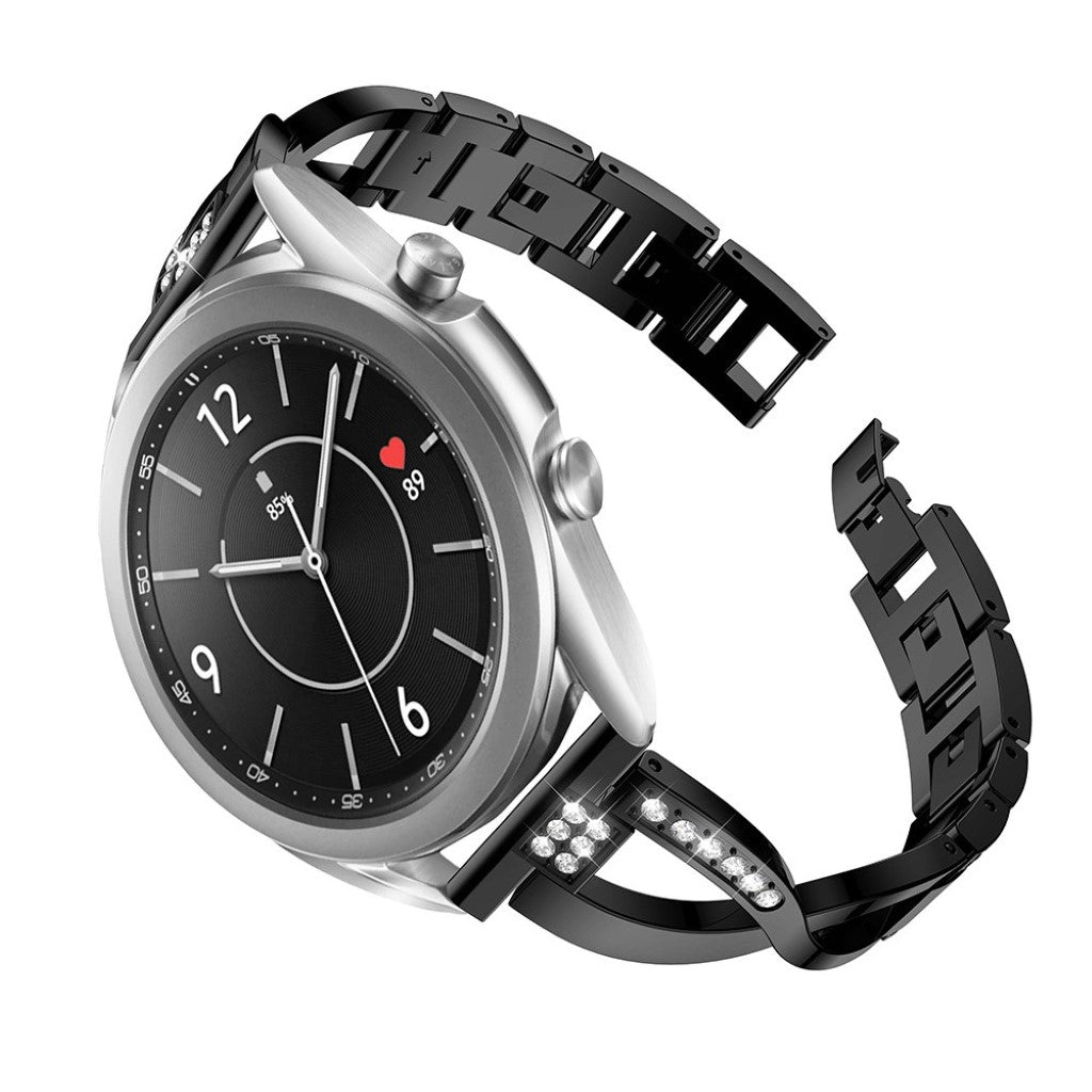 Yndigt Samsung Galaxy Watch 3 (41mm) Metal og Rhinsten Rem - Sort#serie_1