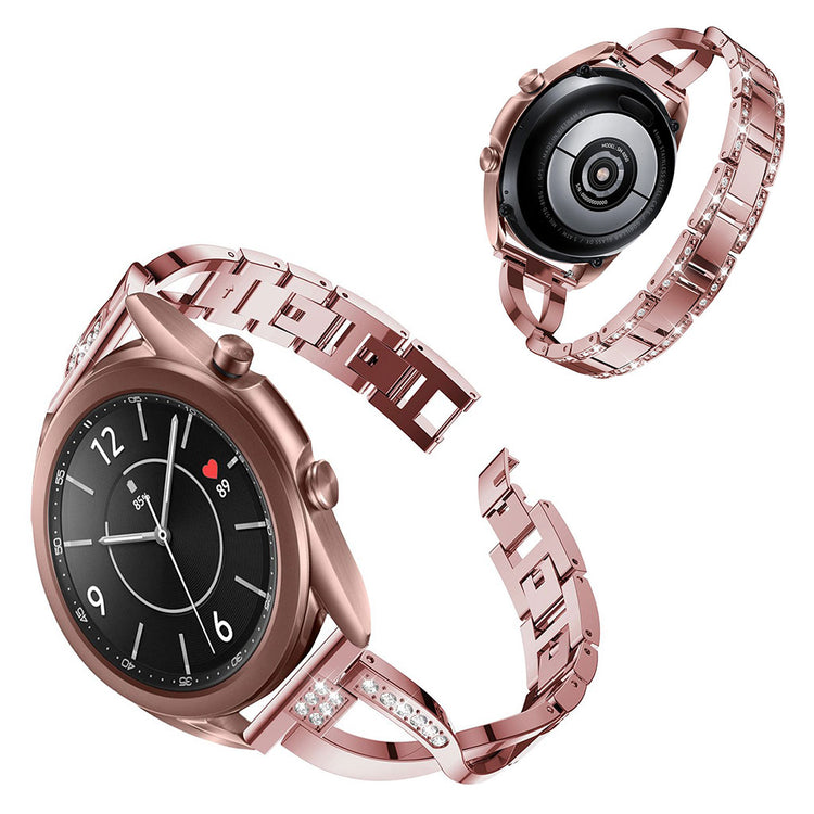 Yndigt Samsung Galaxy Watch 3 (41mm) Metal og Rhinsten Rem - Pink#serie_3