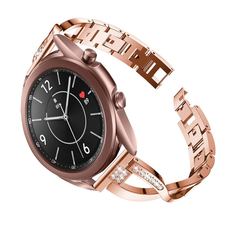 Yndigt Samsung Galaxy Watch 3 (41mm) Metal og Rhinsten Rem - Pink#serie_4