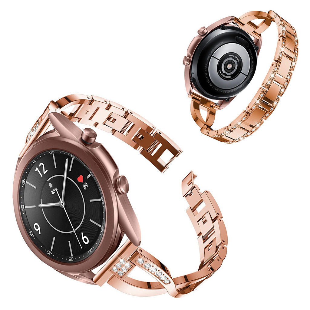 Yndigt Samsung Galaxy Watch 3 (41mm) Metal og Rhinsten Rem - Pink#serie_4