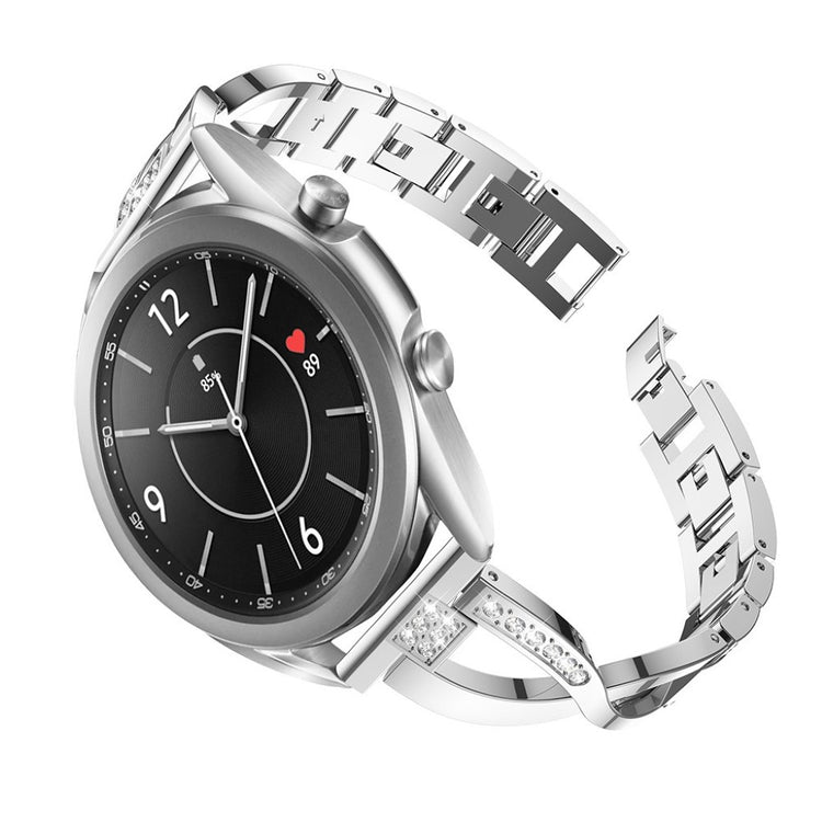 Yndigt Samsung Galaxy Watch 3 (41mm) Metal og Rhinsten Rem - Sølv#serie_5