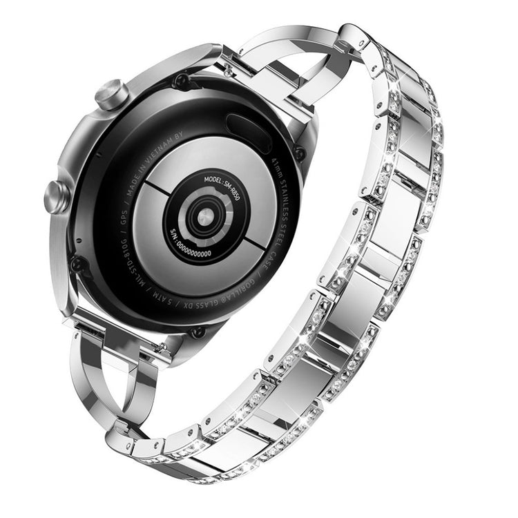 Yndigt Samsung Galaxy Watch 3 (41mm) Metal og Rhinsten Rem - Sølv#serie_5