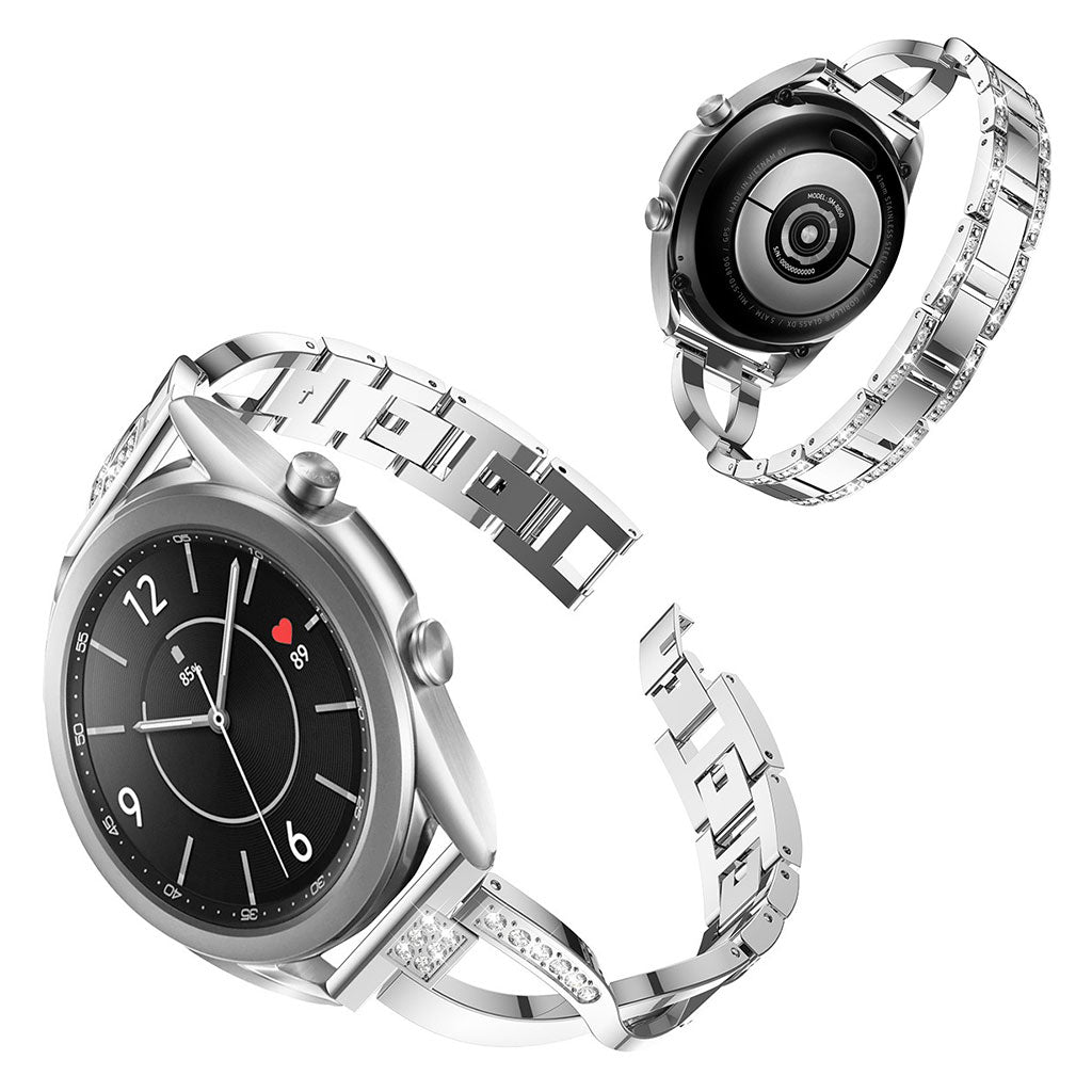 Yndigt Samsung Galaxy Watch 3 (41mm) Metal og Rhinsten Rem - Sølv#serie_5