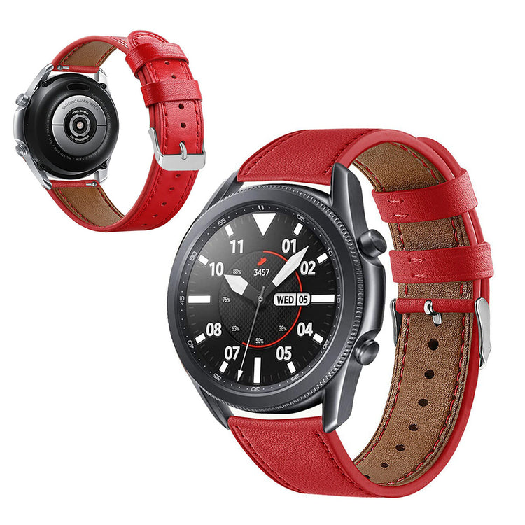 Meget godt Samsung Galaxy Watch 3 (41mm) Ægte læder Rem - Rød#serie_4