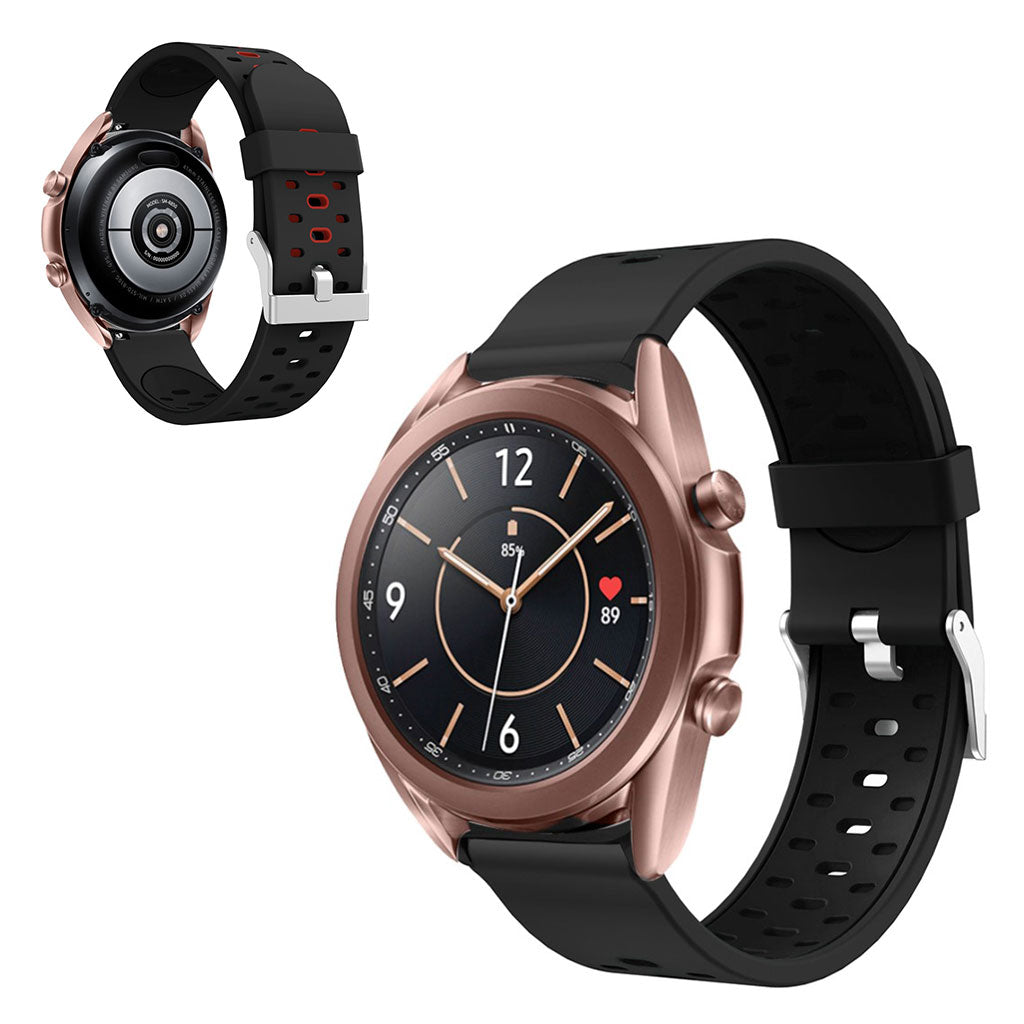 Smuk Samsung Galaxy Watch 3 (41mm) Silikone Rem - Sort#serie_1