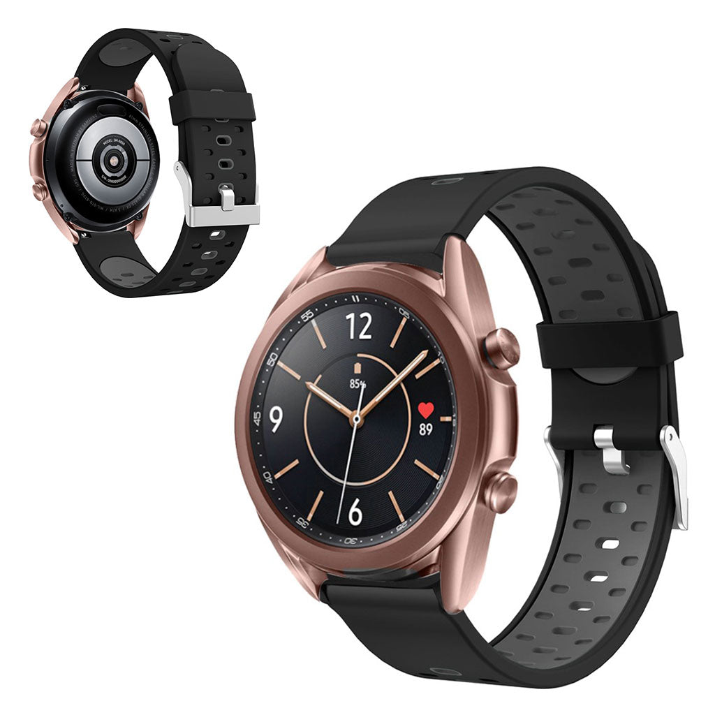 Smuk Samsung Galaxy Watch 3 (41mm) Silikone Rem - Sølv#serie_6
