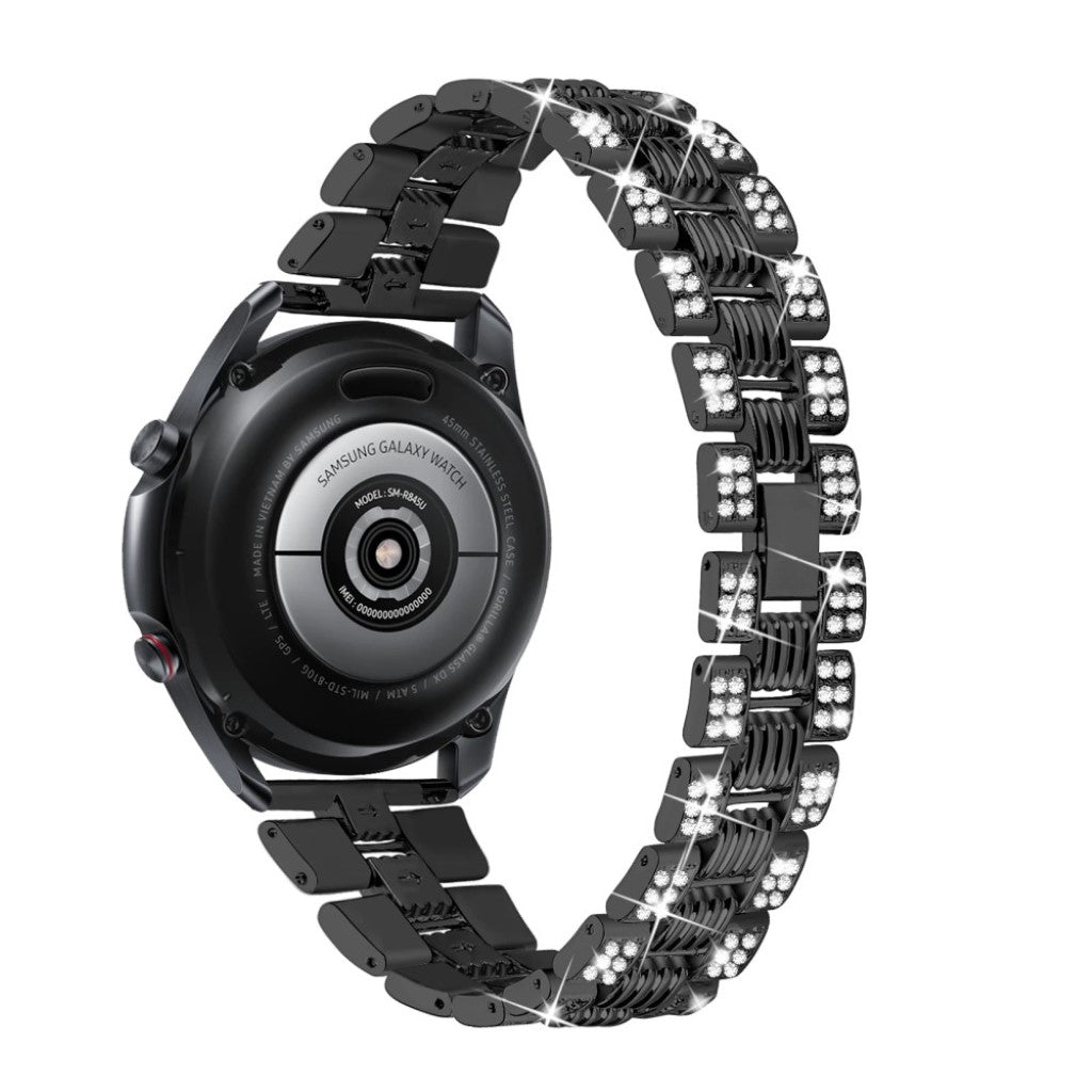 Sejt Samsung Galaxy Watch 3 (41mm) Metal og Rhinsten Rem - Sort#serie_1