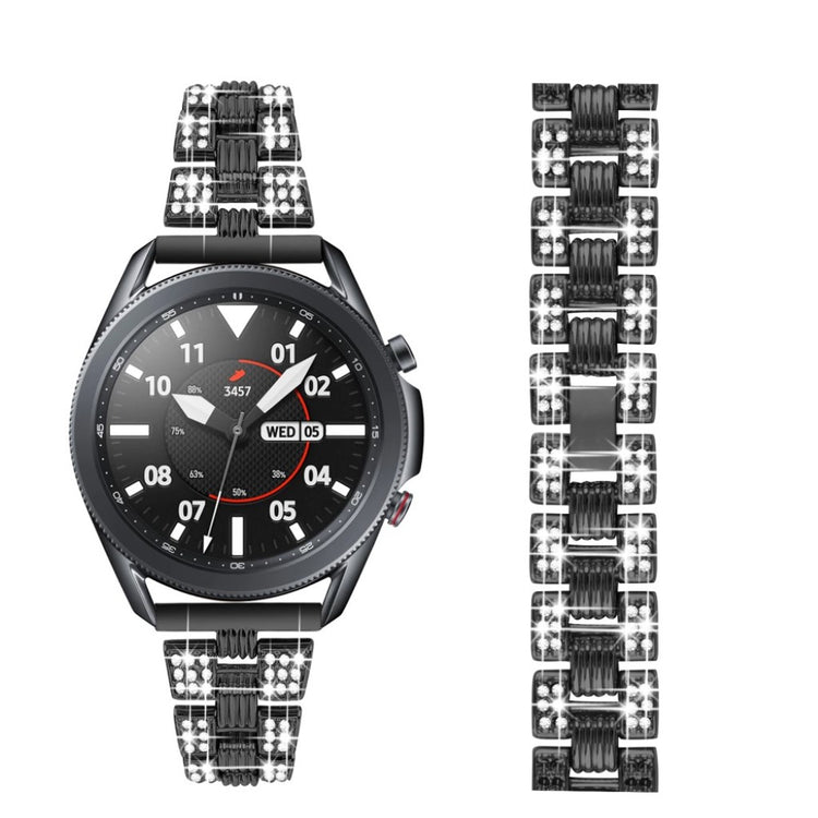 Sejt Samsung Galaxy Watch 3 (41mm) Metal og Rhinsten Rem - Sort#serie_1