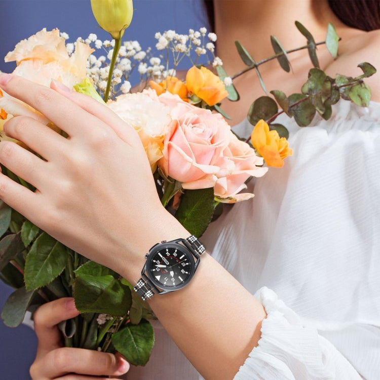 Sejt Samsung Galaxy Watch 3 (41mm) Metal og Rhinsten Rem - Sort#serie_1
