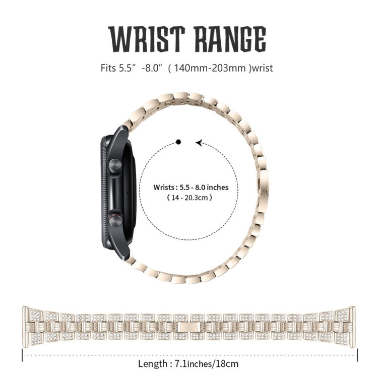 Sejt Samsung Galaxy Watch 3 (41mm) Metal og Rhinsten Rem - Guld#serie_2