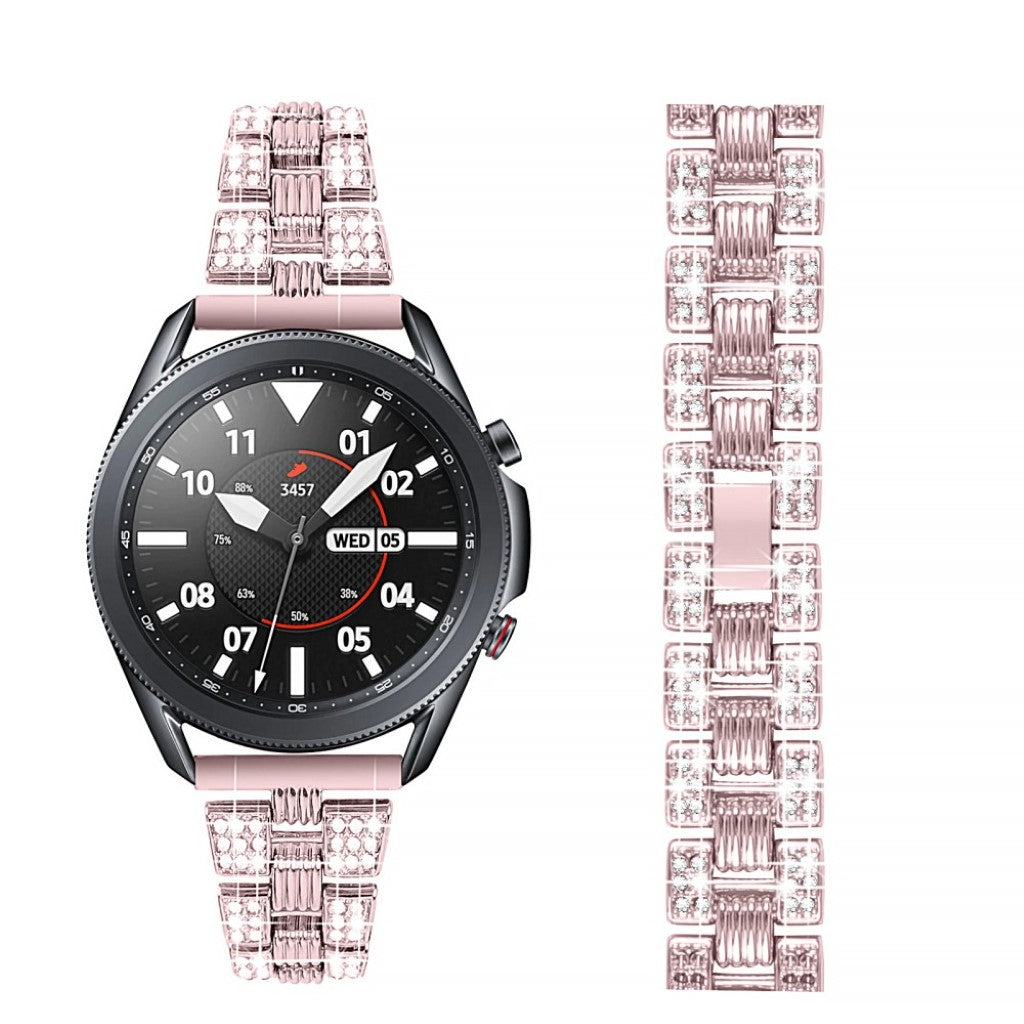 Sejt Samsung Galaxy Watch 3 (41mm) Metal og Rhinsten Rem - Pink#serie_3