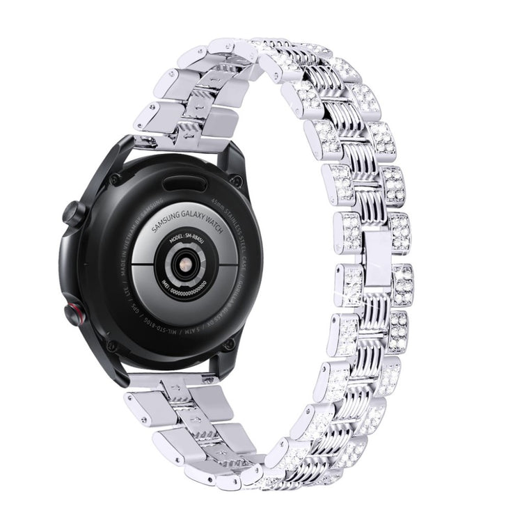 Sejt Samsung Galaxy Watch 3 (41mm) Metal og Rhinsten Rem - Sølv#serie_5