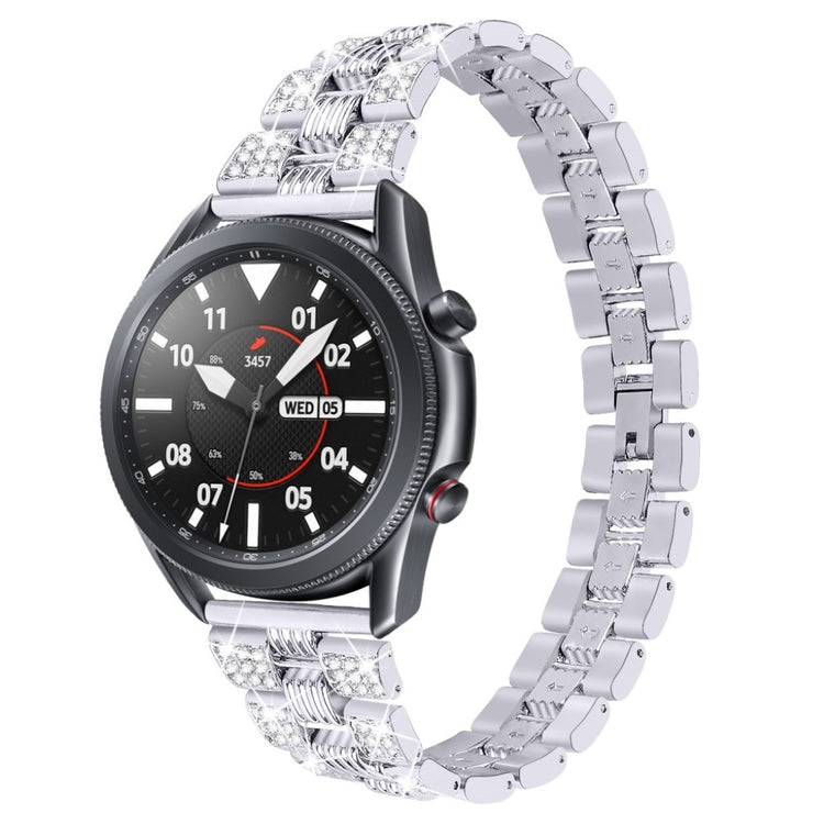 Sejt Samsung Galaxy Watch 3 (41mm) Metal og Rhinsten Rem - Sølv#serie_5