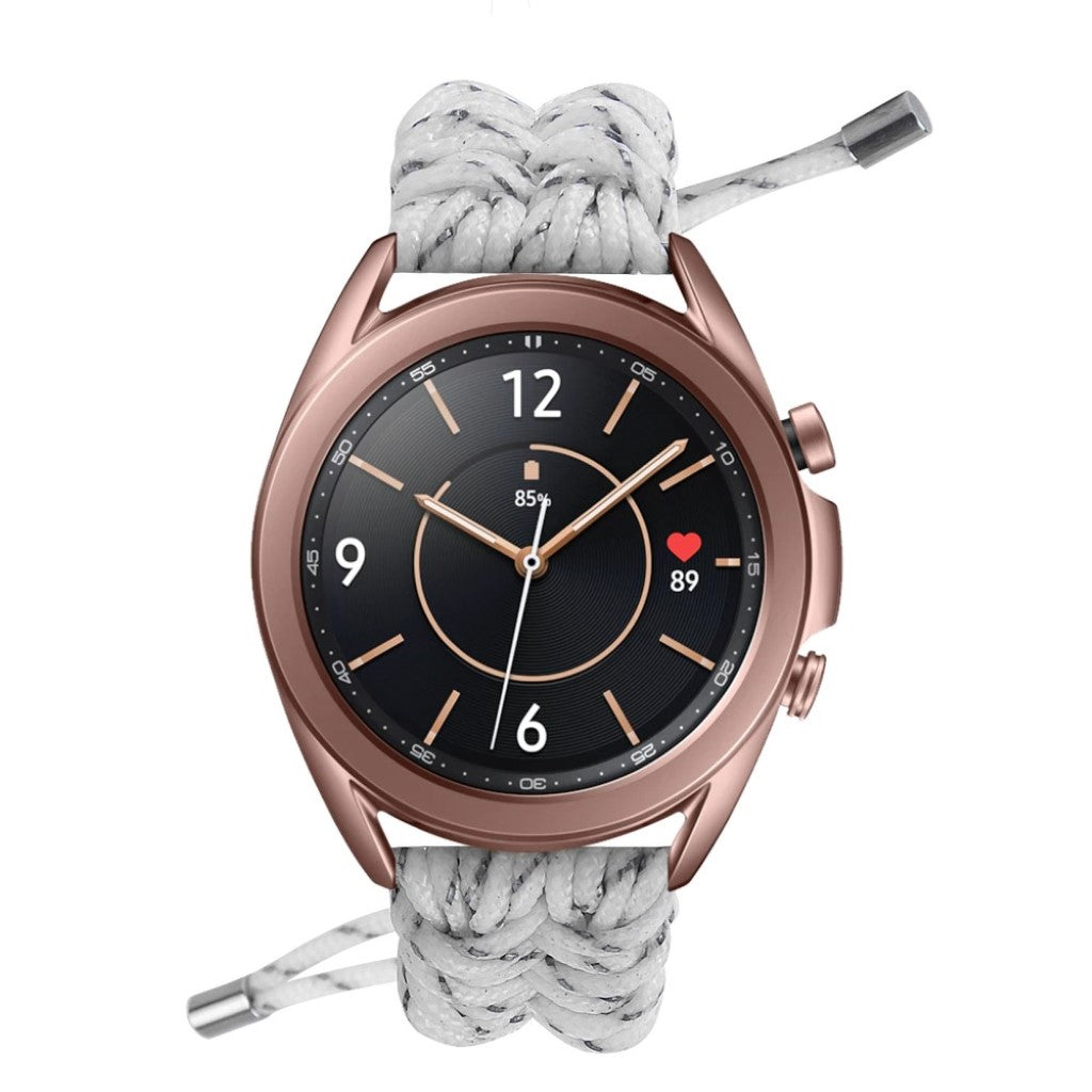 Rigtigt flot Samsung Galaxy Watch 3 (41mm) Nylon Rem - Hvid#serie_2