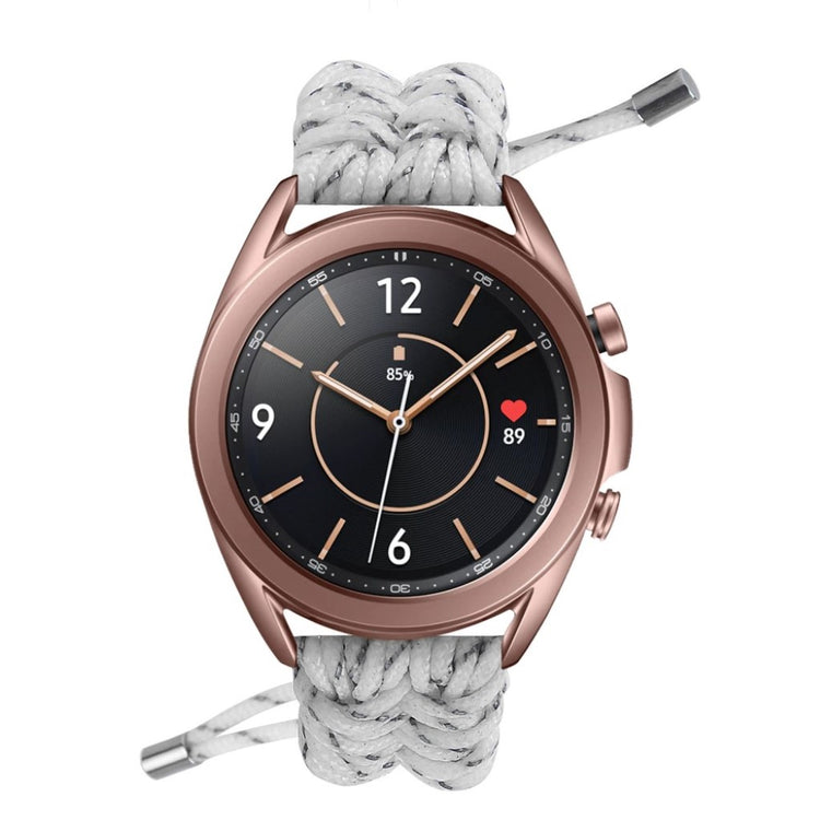 Rigtigt flot Samsung Galaxy Watch 3 (41mm) Nylon Rem - Hvid#serie_2