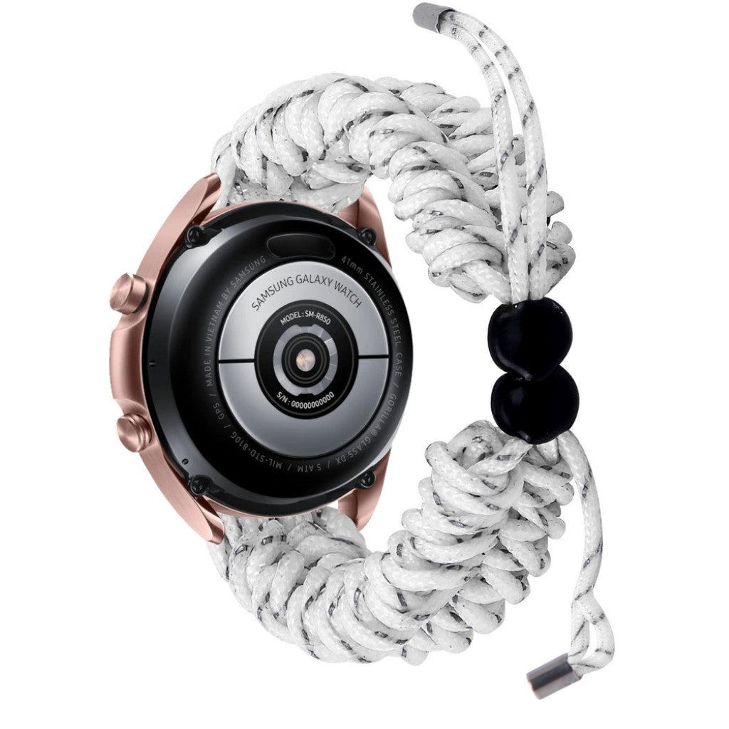 Rigtigt flot Samsung Galaxy Watch 3 (41mm) Nylon Rem - Hvid#serie_2