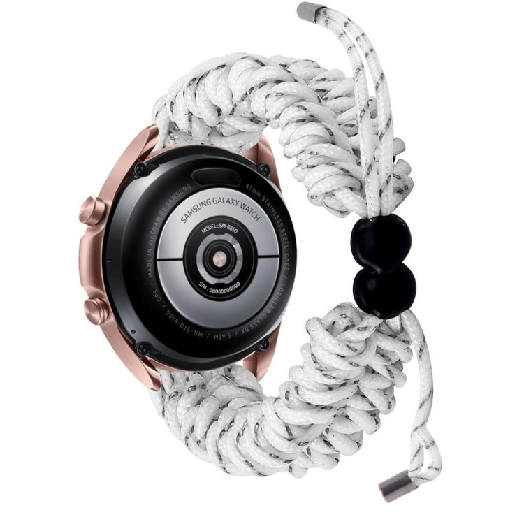 Rigtigt flot Samsung Galaxy Watch 3 (41mm) Nylon Rem - Hvid#serie_2
