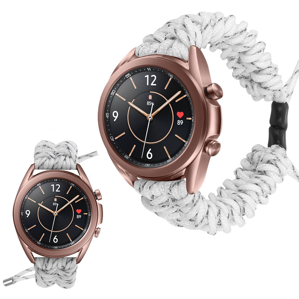 Rigtigt flot Samsung Galaxy Watch 3 (41mm) Nylon Rem - Hvid#serie_2