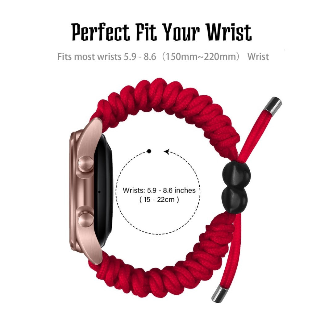 Rigtigt flot Samsung Galaxy Watch 3 (41mm) Nylon Rem - Rød#serie_9