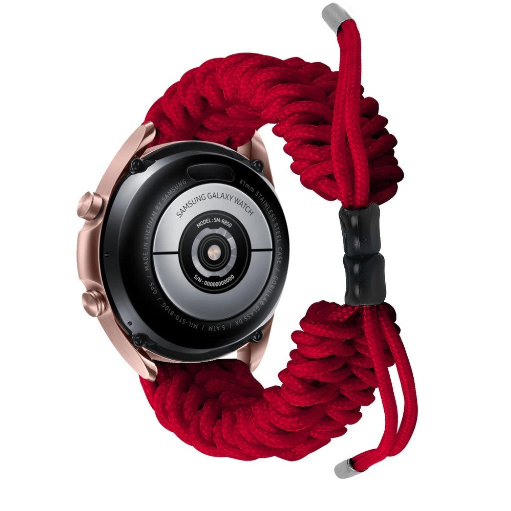 Rigtigt flot Samsung Galaxy Watch 3 (41mm) Nylon Rem - Rød#serie_9