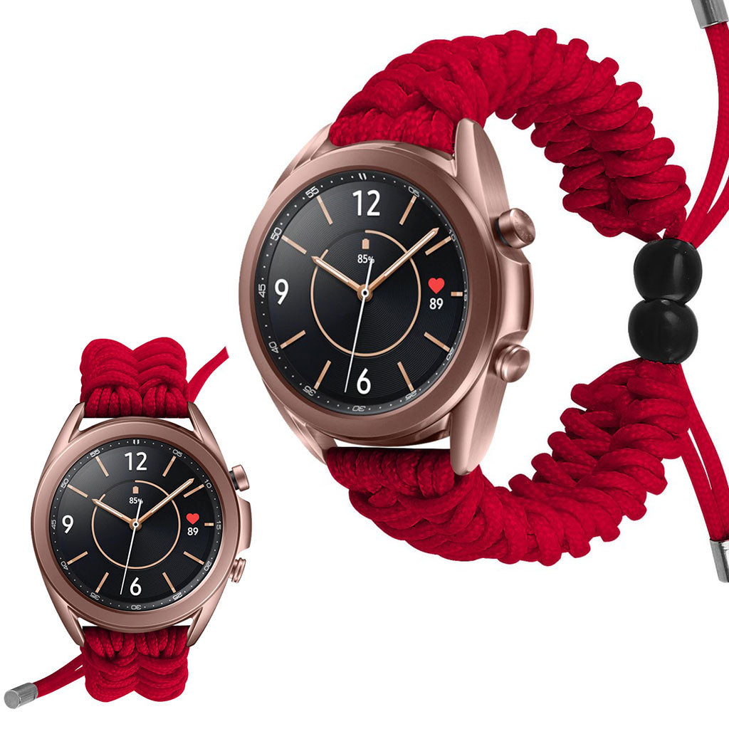 Rigtigt flot Samsung Galaxy Watch 3 (41mm) Nylon Rem - Rød#serie_9