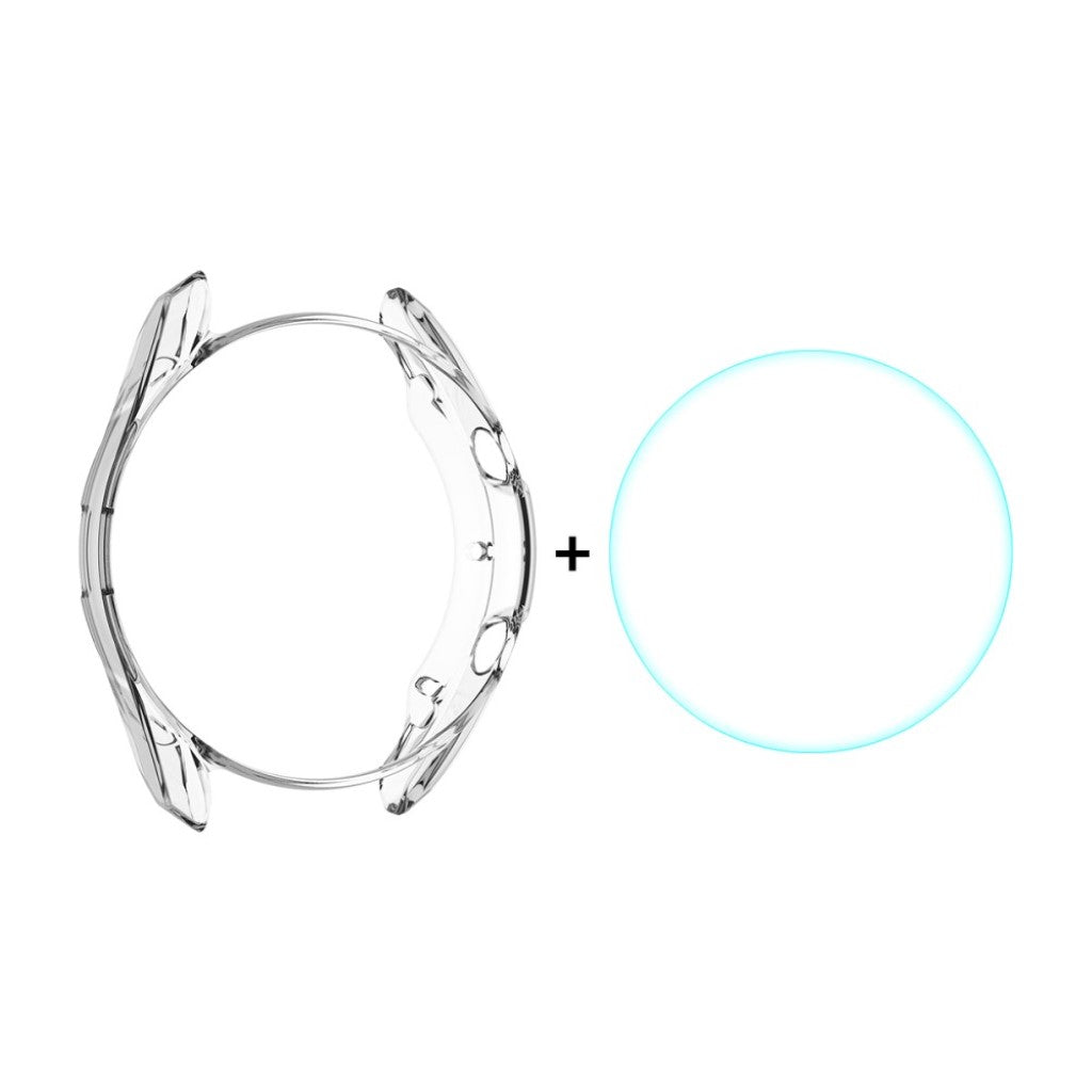 Rigtigt Fint Samsung Galaxy Watch 3 (41mm) Cover med Skærmbeskytter i Plastik og Hærdet Glas - Gennemsigtig#serie_028