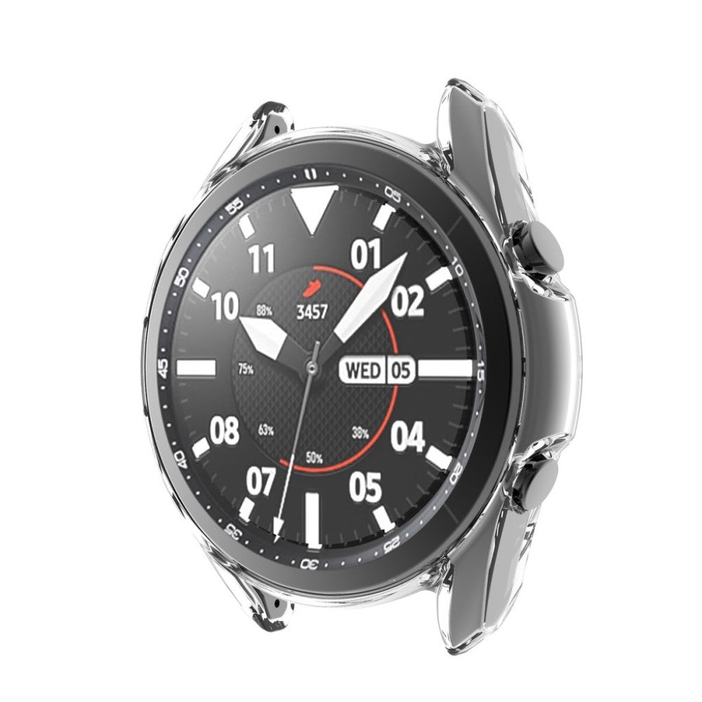 Rigtigt Fint Samsung Galaxy Watch 3 (41mm) Cover med Skærmbeskytter i Plastik og Hærdet Glas - Gennemsigtig#serie_028