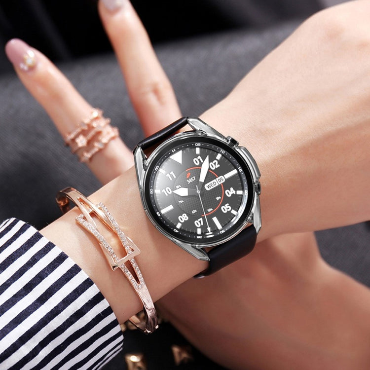 Rigtigt Fint Samsung Galaxy Watch 3 (41mm) Cover med Skærmbeskytter i Plastik og Hærdet Glas - Gennemsigtig#serie_028