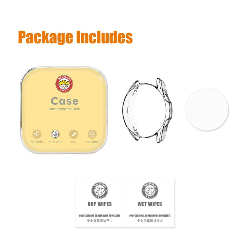 Rigtigt Fint Samsung Galaxy Watch 3 (41mm) Cover med Skærmbeskytter i Plastik og Hærdet Glas - Gennemsigtig#serie_028