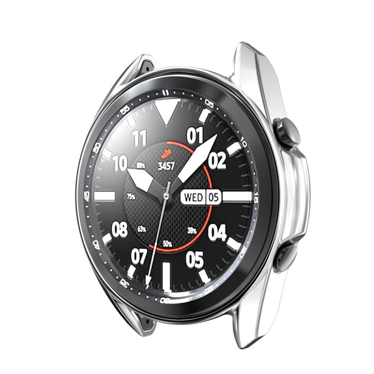 Vildt Flot Samsung Galaxy Watch 3 (41mm) Cover med Skærmbeskytter i Plastik og Hærdet Glas - Sølv#serie_2