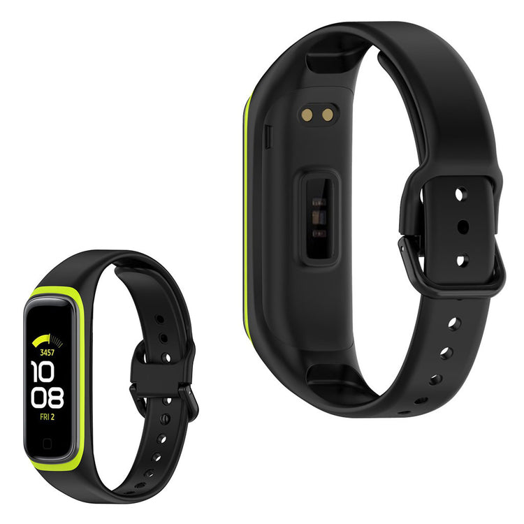 Samsung Galaxy Fit 2 bi-color silicone watch band - Black / Green#serie_7