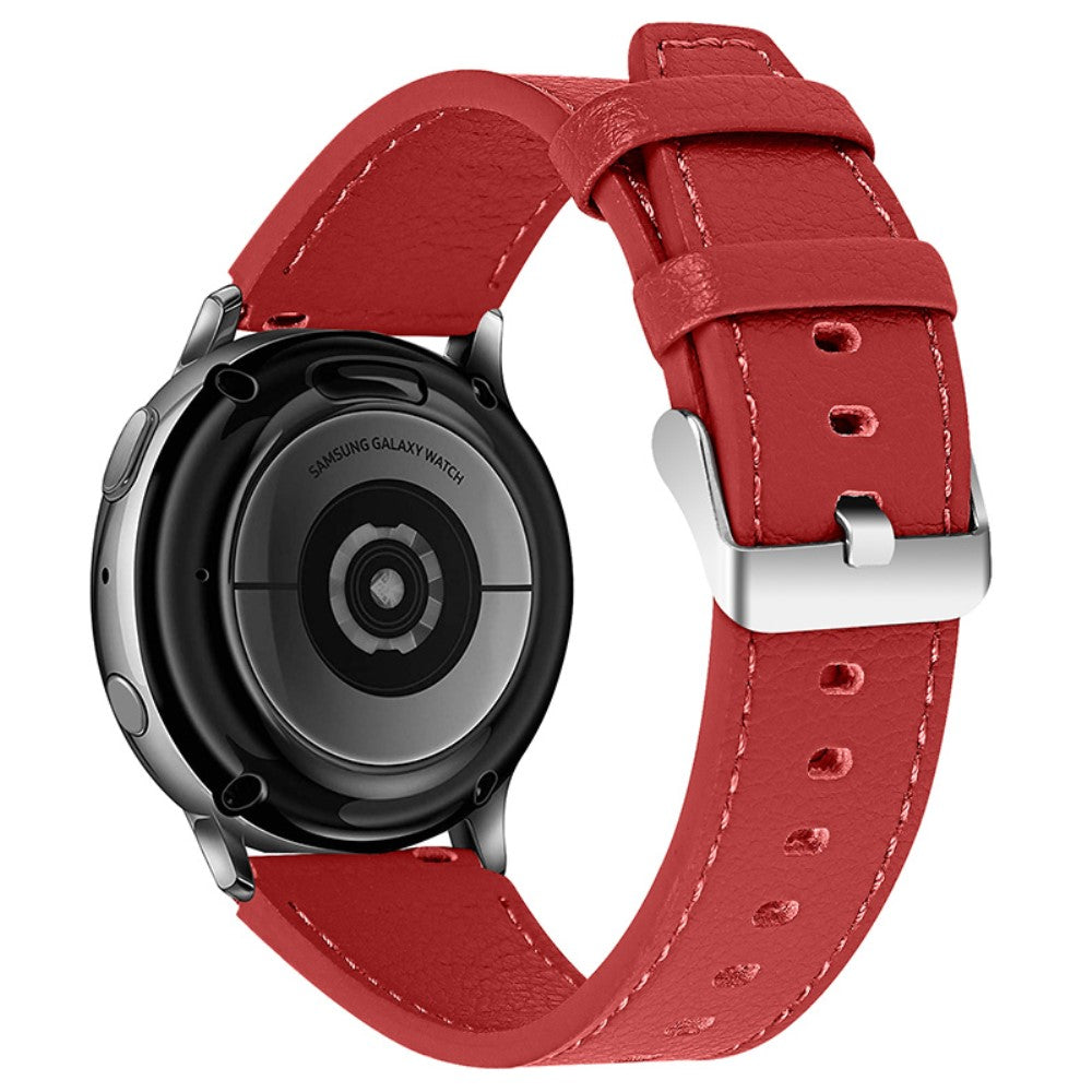 Mega slidstærk Samsung Gear S3 Ægte læder Rem - Rød#serie_4