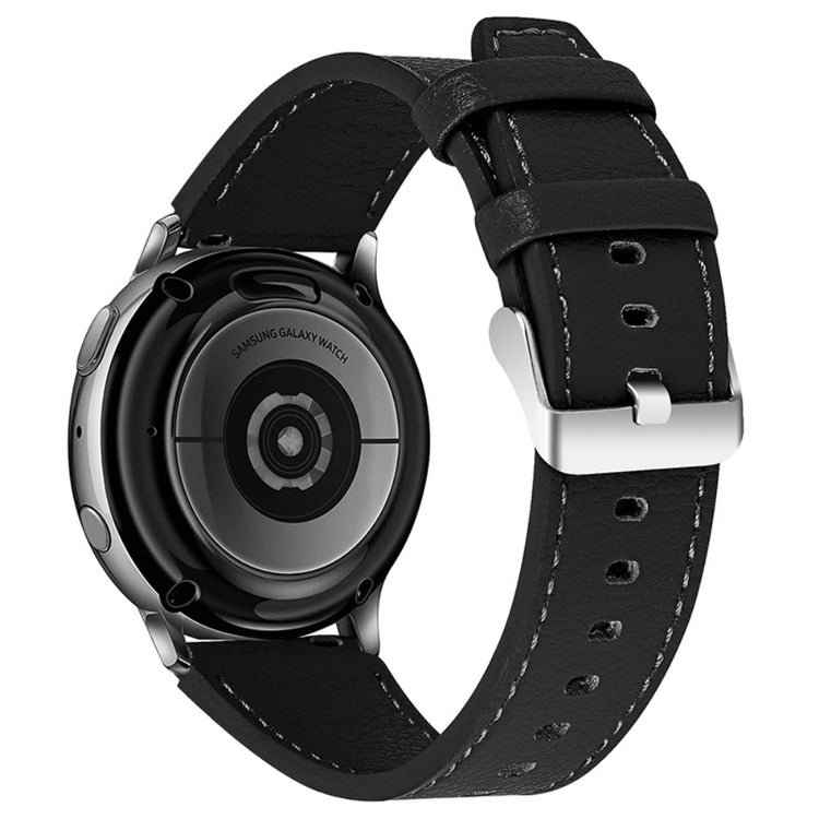 Mega slidstærk Samsung Gear S3 Ægte læder Rem - Sort#serie_5