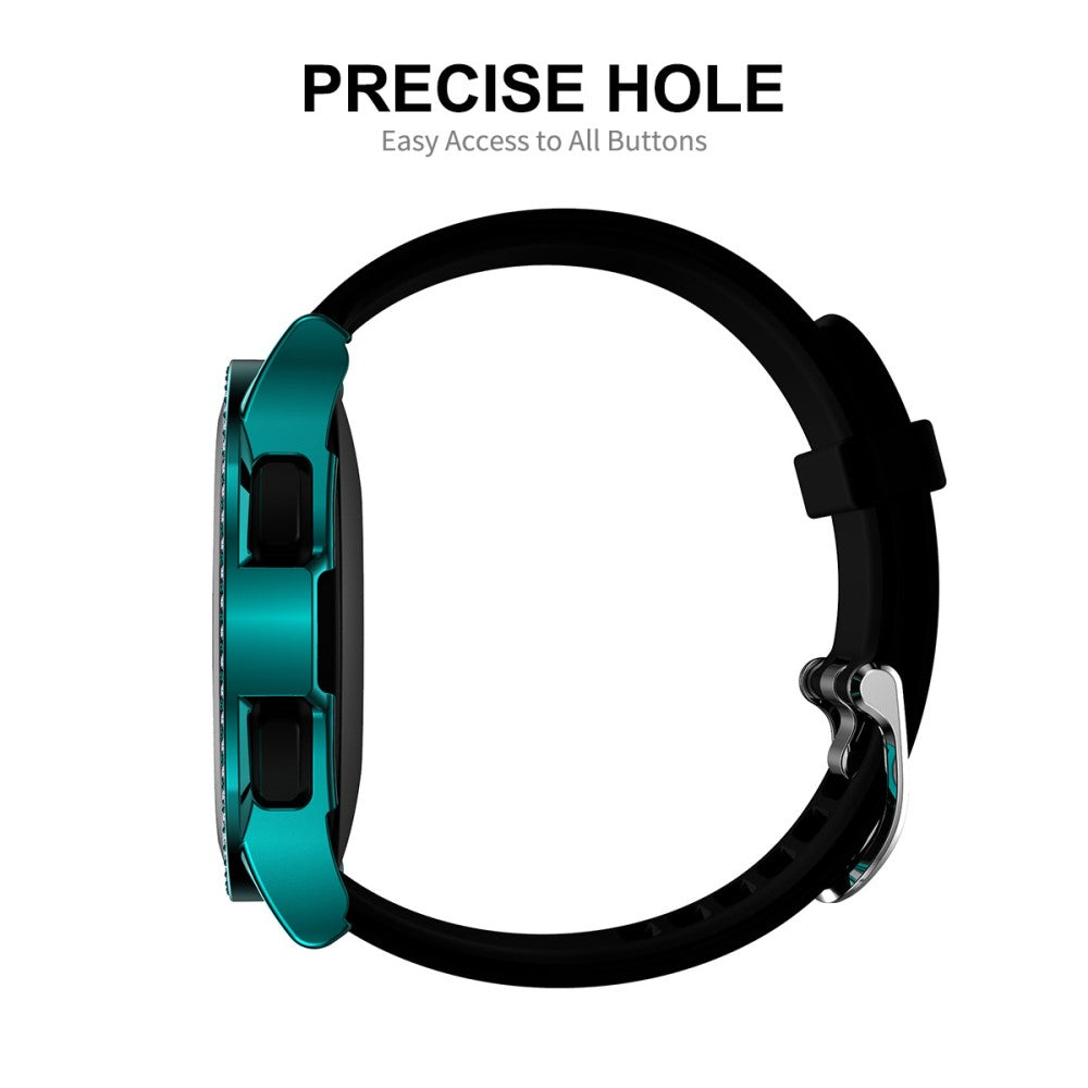 Mega Godt Samsung Galaxy Watch 4 Classic (46mm) Cover med Skærmbeskytter i Rhinsten og Hærdet Glas - Gennemsigtig#serie_2