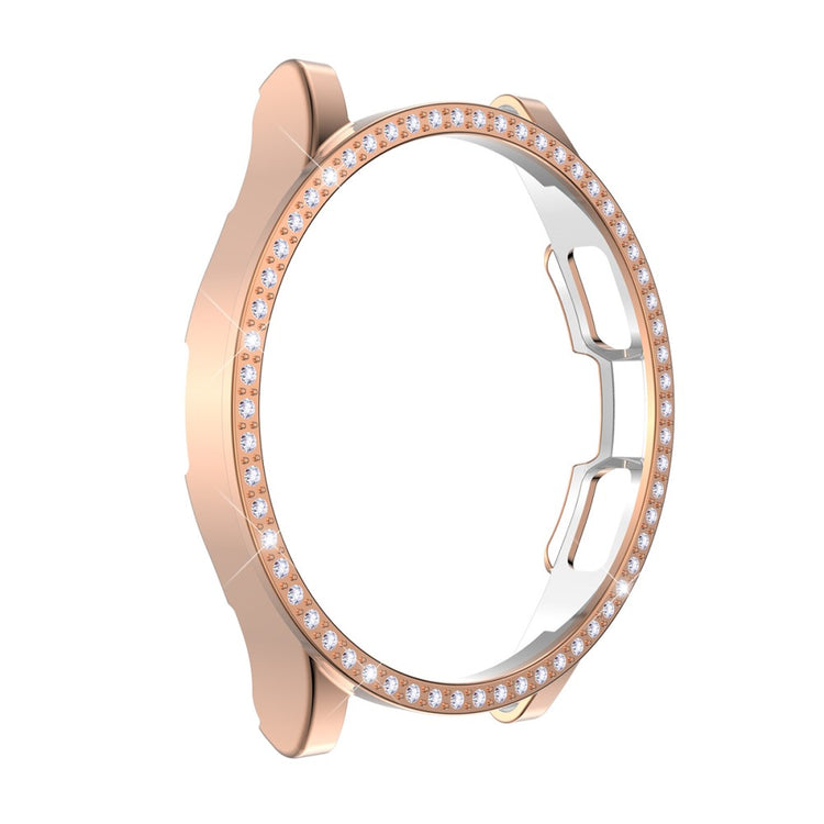 Mega Godt Samsung Galaxy Watch 4 Classic (46mm) Cover med Skærmbeskytter i Rhinsten og Hærdet Glas - Pink#serie_6
