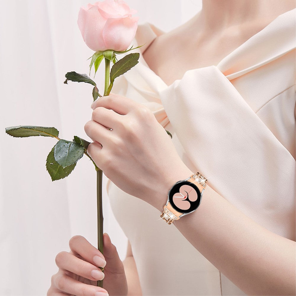  Samsung Galaxy Watch 3 (41mm) / Samsung Galaxy Watch (42mm) Metal og  Rhinsten Urrem - Pink#serie_2