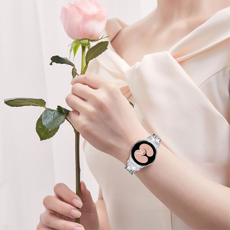  Samsung Galaxy Watch 3 (41mm) / Samsung Galaxy Watch (42mm) Metal og  Rhinsten Urrem - Sølv#serie_3
