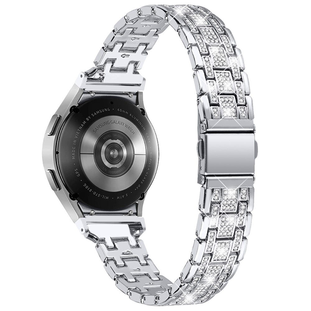  Samsung Galaxy Watch 3 (41mm) / Samsung Galaxy Watch (42mm) Metal og Rhinsten Rem - Sølv#serie_3