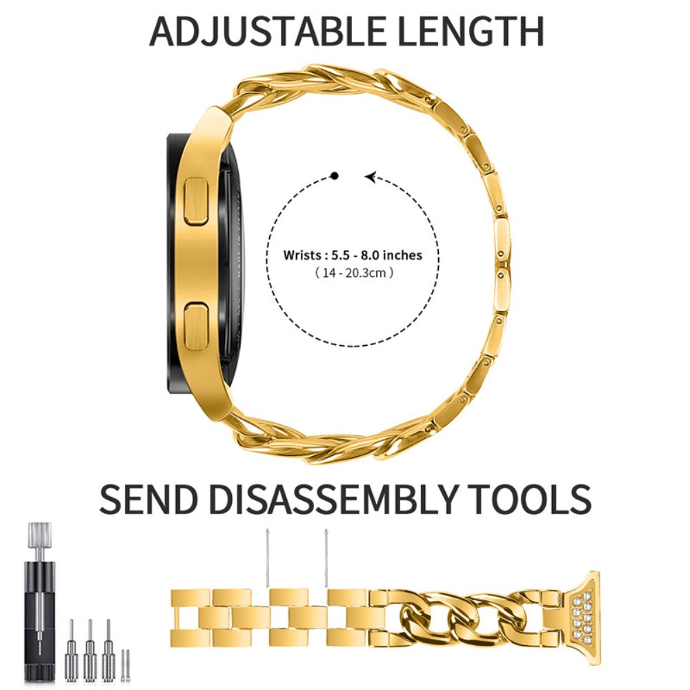 Super hårdfør Universal Samsung Metal og Rhinsten Rem - Guld#serie_2