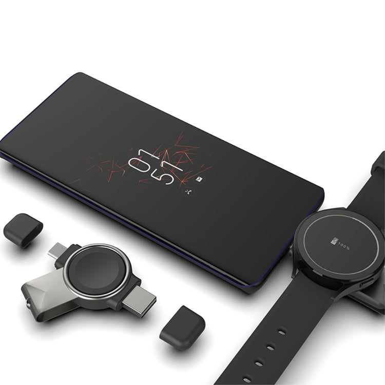 Plastik Universal Samsung Trådløs Magnetisk  USB Type-C Ladestation - Sort#serie_419